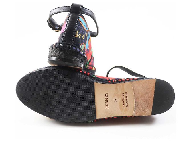 Hermès HERMES Leather Ankle Strap Espadrilles 37 - view 4