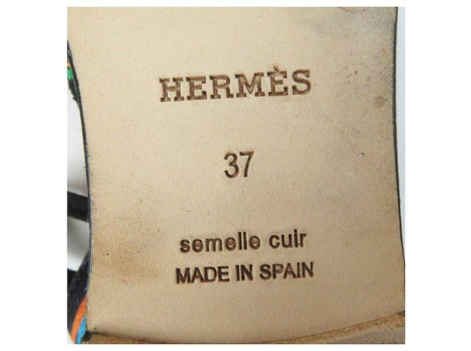 Hermès HERMES Leather Ankle Strap Espadrilles 37 - view 9