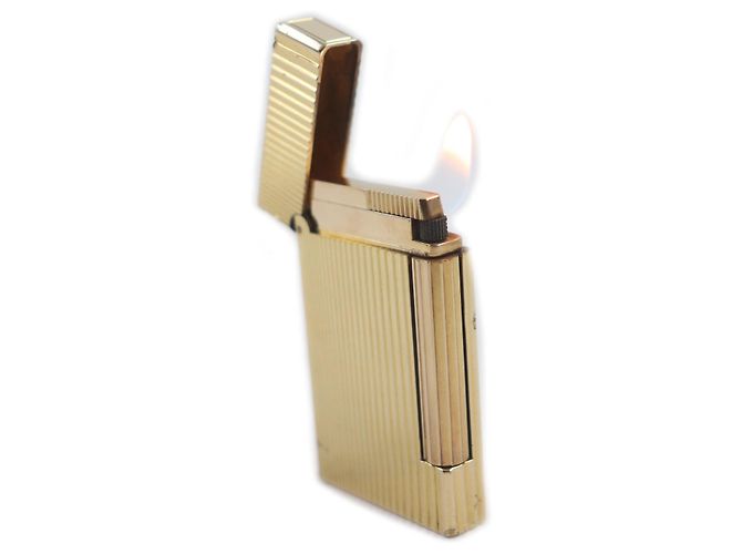 Autre Marque Dupont D Square Stripe Roller Gas Lighter Gold Golden - view 3