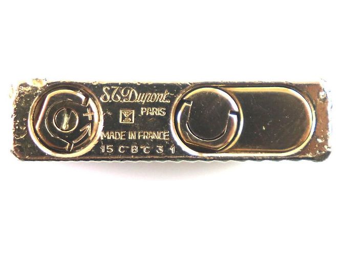Autre Marque Dupont D Square Stripe Roller Gas Lighter Gold Golden - view 5
