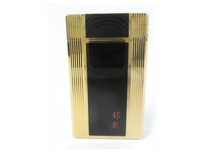 Autre Marque Dupont Line 1 Lacquer Roller Gas Lighter Black Gold - view 2