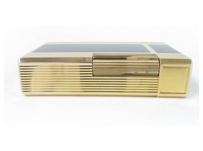 Autre Marque Dupont Line 1 Lacquer Roller Gas Lighter Black Gold - view 3
