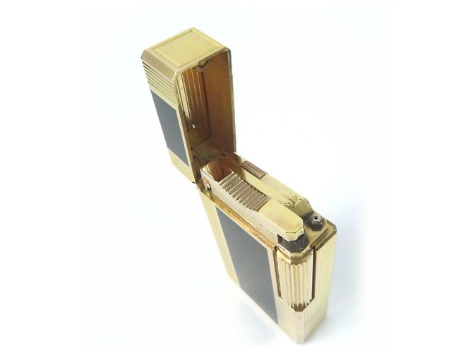 Autre Marque Dupont Line 1 Lacquer Roller Gas Lighter Black Gold - view 5