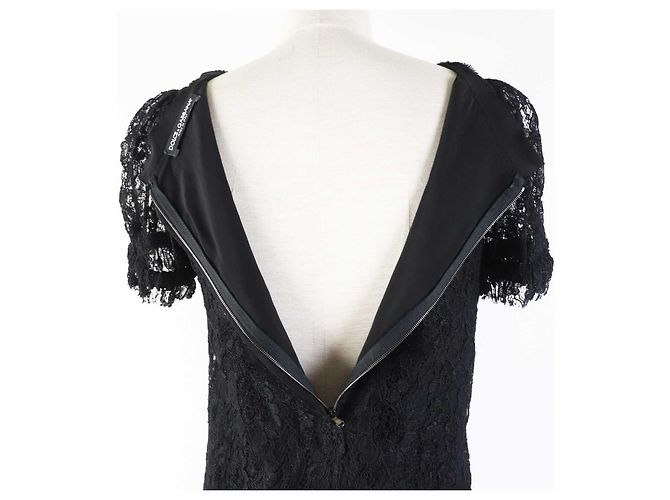 Dolce & Gabbana Rayon Nylon Silk Dress Black - view 5