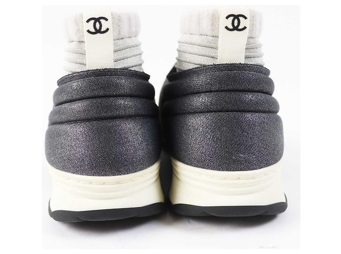 Chanel COCO Mark Strick-Sneaker grau 37,5 Braun - Ansicht 3