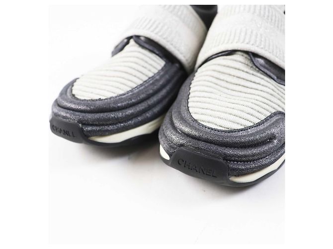 Chanel COCO Mark Strick-Sneaker grau 37,5 Braun - Ansicht 6