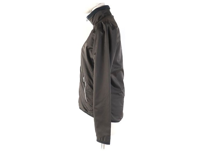Hermès HERMES Nylon-Polyurethan Aufwärmjacke L Dunkelbraun - Ansicht 2
