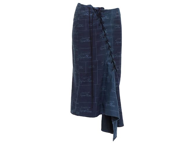Falda atada de algodón super con estampado de logo Yohji Yamamoto Noir - vista 3