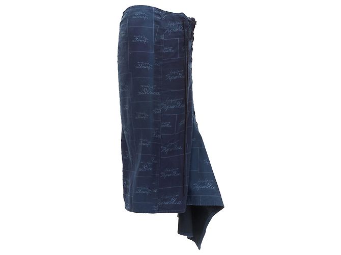 Falda atada de algodón super con estampado de logo Yohji Yamamoto Noir - vista 4