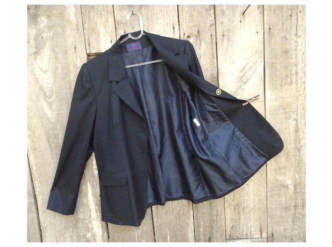 Autre Marque Au Petit Matelot Wollblazer Schwarz - Ansicht 6