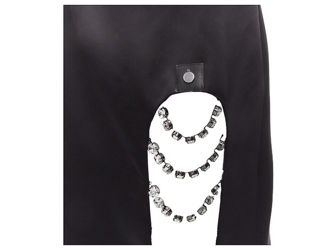 CHRISTOPHER KANE satin silver jewel chain slskirt - view 2