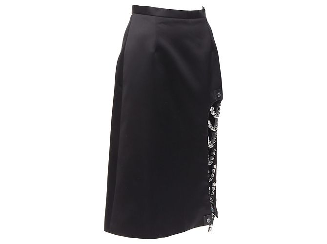 CHRISTOPHER KANE satin silver jewel chain slskirt - view 3
