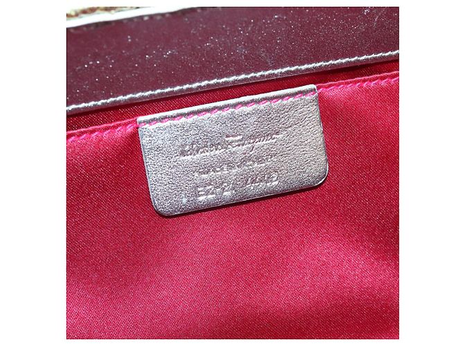 Borsa a mano Gancini in vimini argento oro Salvatore Ferragamo Auth 89809A D'oro - vista 16