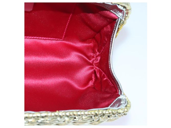 Borsa a mano Gancini in vimini argento oro Salvatore Ferragamo Auth 89809A D'oro - vista 18