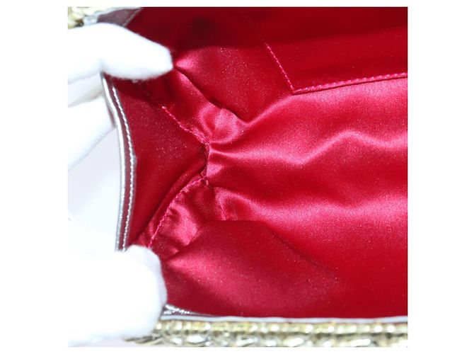 Borsa a mano Gancini in vimini argento oro Salvatore Ferragamo Auth 89809A D'oro - vista 19