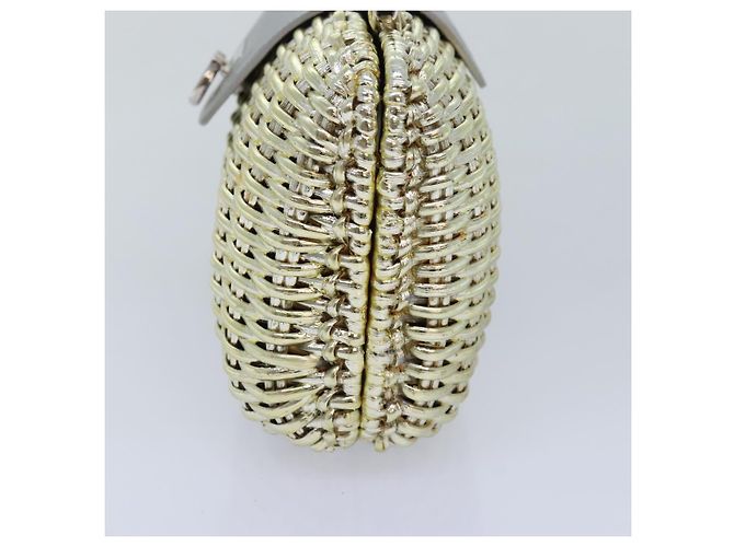 Borsa a mano Gancini in vimini argento oro Salvatore Ferragamo Auth 89809A D'oro - vista 5