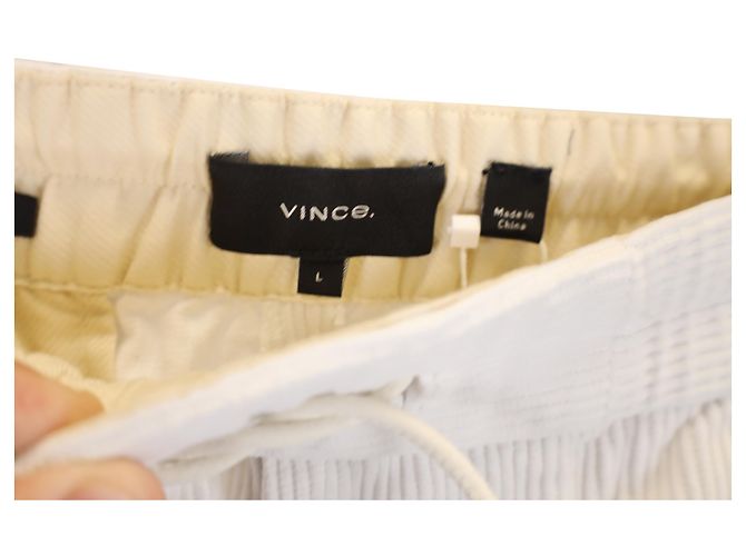 Pantaloni in velluto a coste Vince da indossare in cotone bianco Crudo - vista 3
