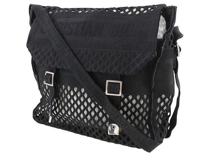 Borsa a spalla in rete nera Christian Dior Nero - vista 2
