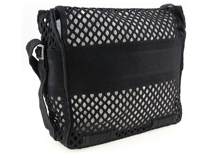 Borsa a spalla in rete nera Christian Dior Nero - vista 3