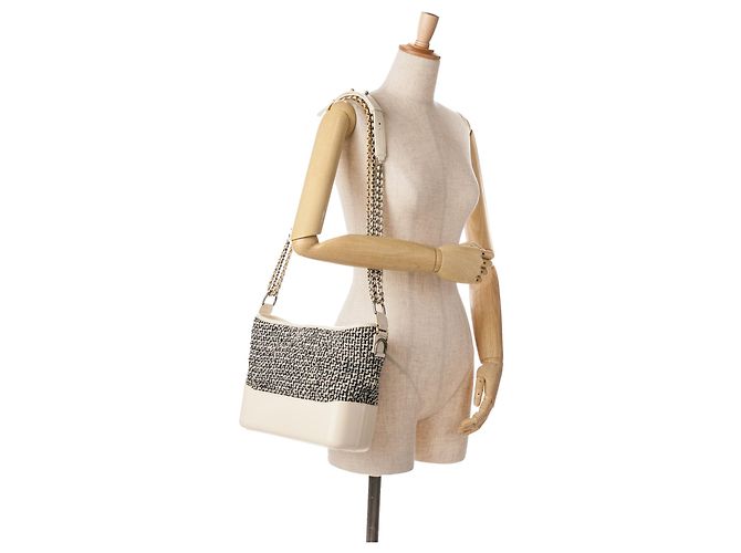 Chanel Blu Medio Tweed e Pelle di Agnello Gabrielle Crossbody Blu navy - vista 10