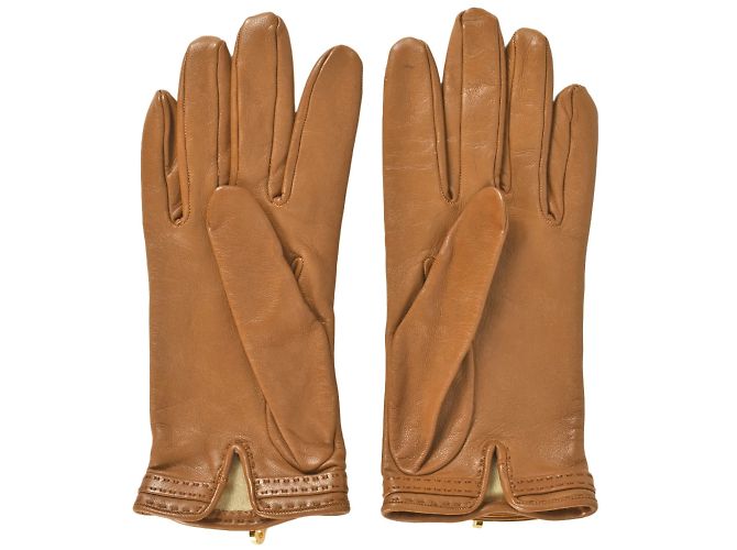 Hermès Hermes Kelly Handschuhe aus braunem Lammleder - Ansicht 2