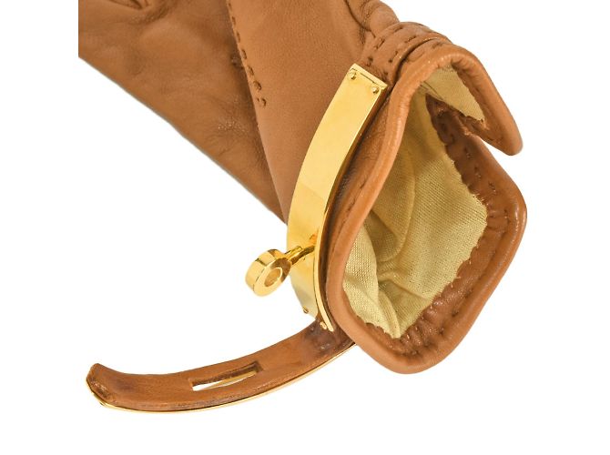 Hermès Hermes Kelly Handschuhe aus braunem Lammleder - Ansicht 4