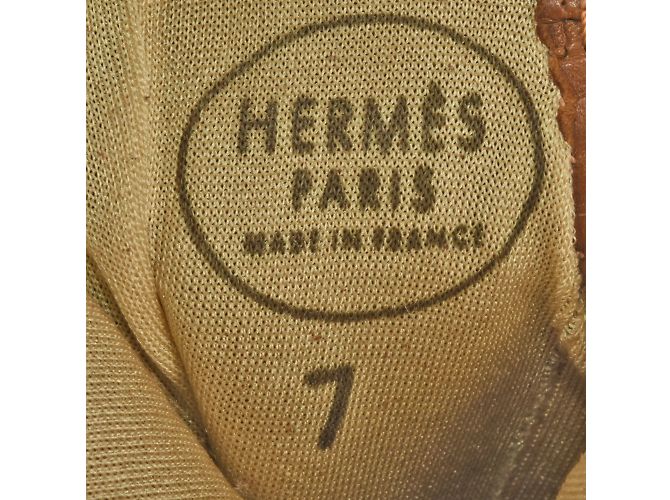 Hermès Hermes Kelly Handschuhe aus braunem Lammleder - Ansicht 6