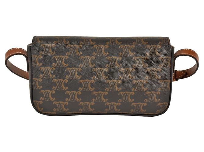 Céline Celine Triomphe Schultertasche Schwarz Dunkelbraun - Ansicht 3