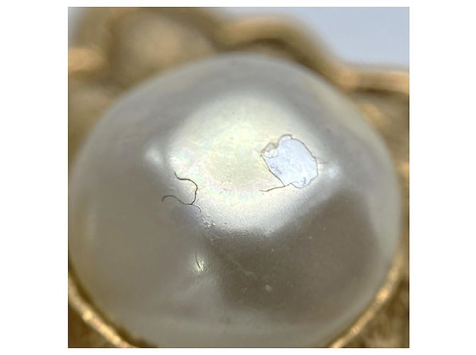 Orecchini a clip dorati Chanel con perle artificiali D'oro - vista 6