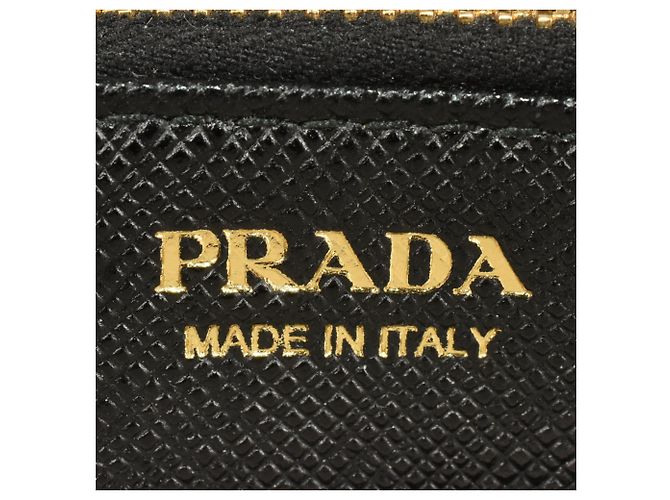 Prada Saffiano Langbörse mit Band Schwarz - Ansicht 6