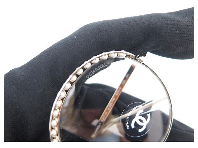 NUEVAS GAFAS DE SOL CHANEL PERLAS 4247-H METAL DORADO - vista 11