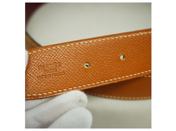 Cintura in vitello Epsom oro Constance di Hermès D'oro - vista 3