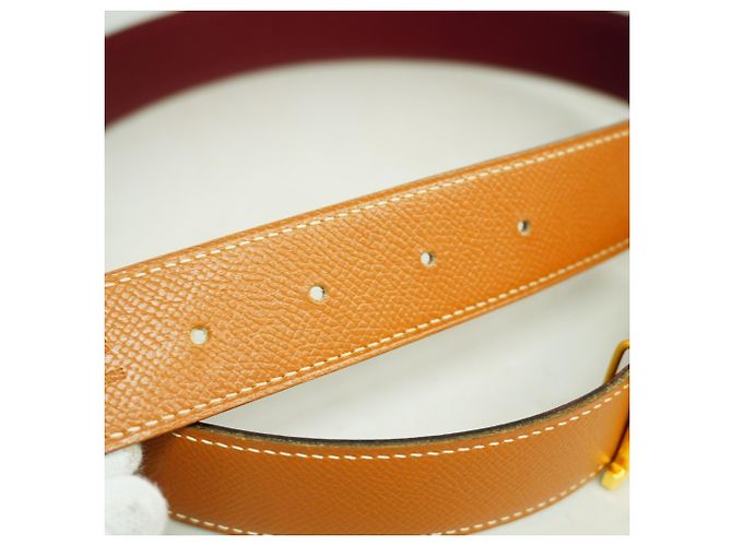 Cintura in vitello Epsom oro Constance di Hermès D'oro - vista 7