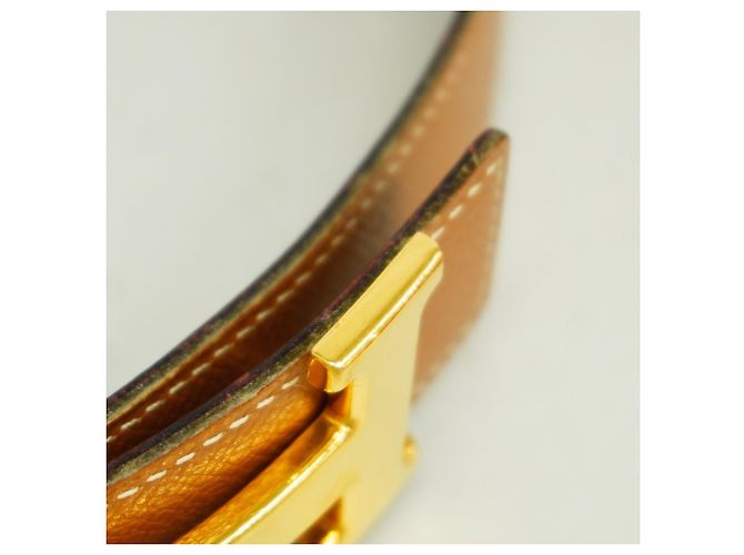 Cintura in vitello Epsom oro Constance di Hermès D'oro - vista 8