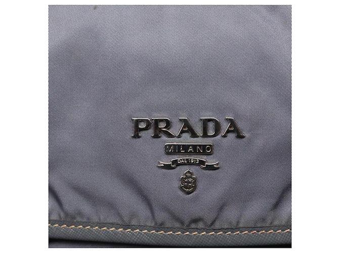 PRADA Schultertasche Nylon Grau Silber Authentisch 89792 Braun - Ansicht 20
