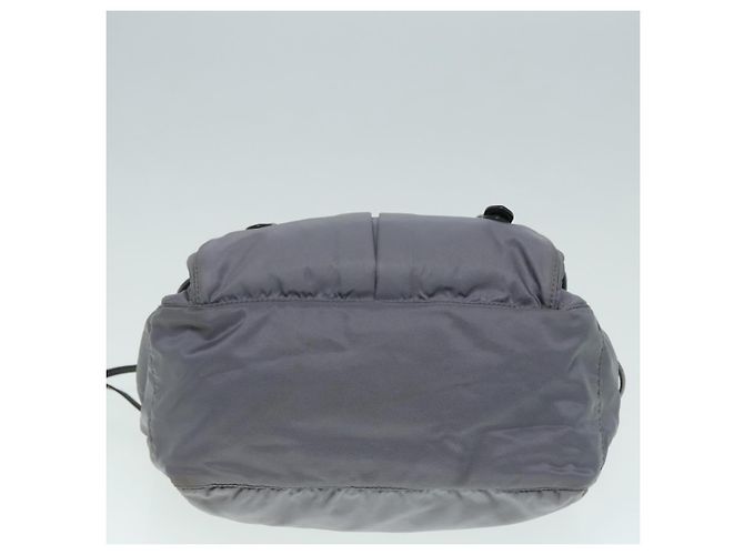 PRADA Schultertasche Nylon Grau Silber Authentisch 89792 Braun - Ansicht 7