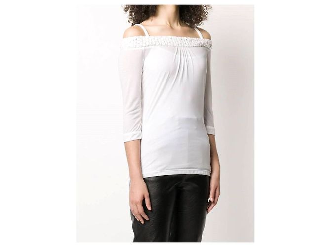 Weiße Paillettenbluse von Gianfranco Ferré - Ansicht 3