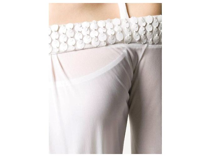 Weiße Paillettenbluse von Gianfranco Ferré - Ansicht 4