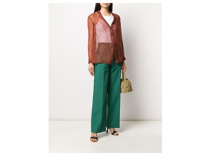 Blusa de seda marrón Romeo Gigli - vista 2