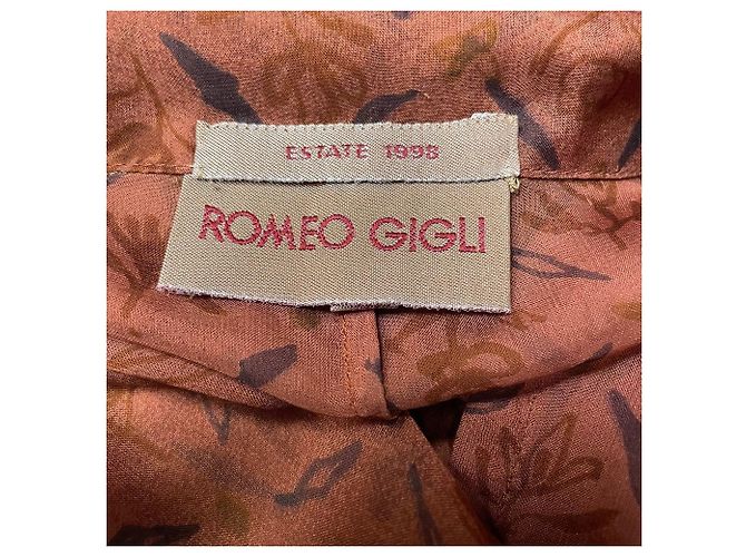 Blusa de seda marrón Romeo Gigli - vista 6