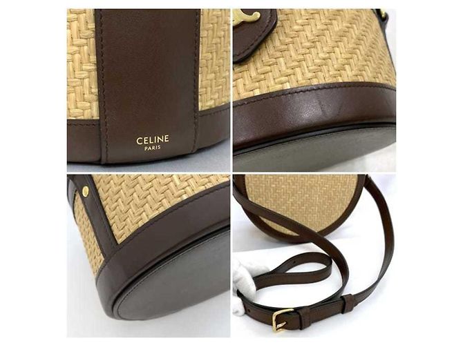 Céline Borsa a Spalla Celine Tambour Marrone Beige - vista 10