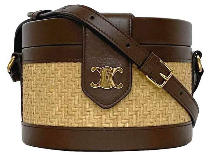 Céline Borsa a Spalla Celine Tambour Marrone Beige - vista 2