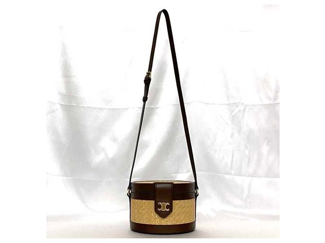 Céline Borsa a Spalla Celine Tambour Marrone Beige - vista 3