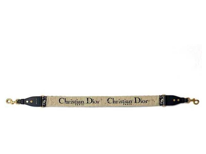 Cinghia a Spalla Christian Dior Beige Blu navy - vista 4