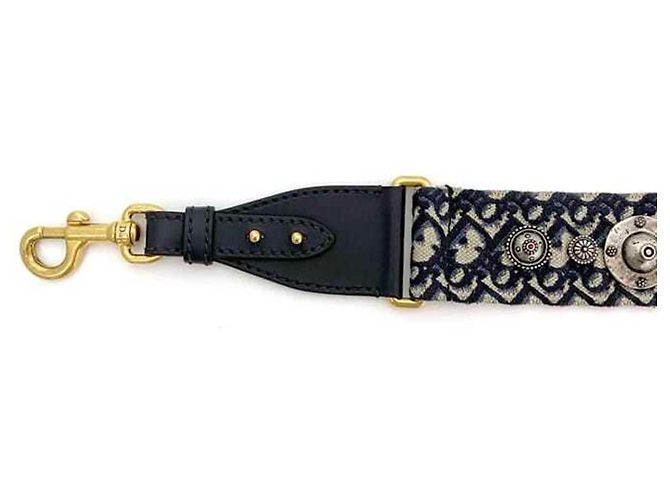 Cinghia a Spalla Christian Dior Beige Blu navy - vista 7