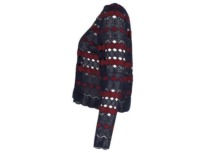 Sandro Spitzenbluse aus marineblauem Polyester - Ansicht 2