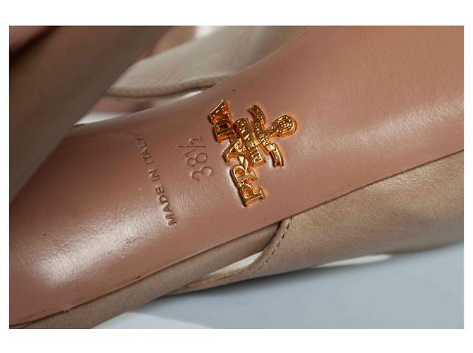 Prada Slingback-Absätze mit versteckter Plattform Braun Beige - Ansicht 7
