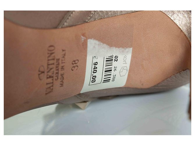Stivaletti in pelle Rockstud di Valentino Garavani Metallico Bronzo - vista 10