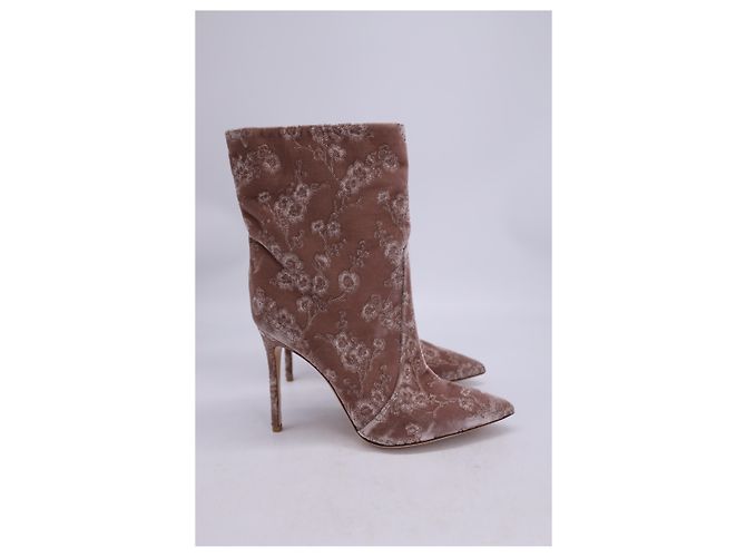 Stivaletti ricamati Gianvito Rossi in velluto rosa - vista 18