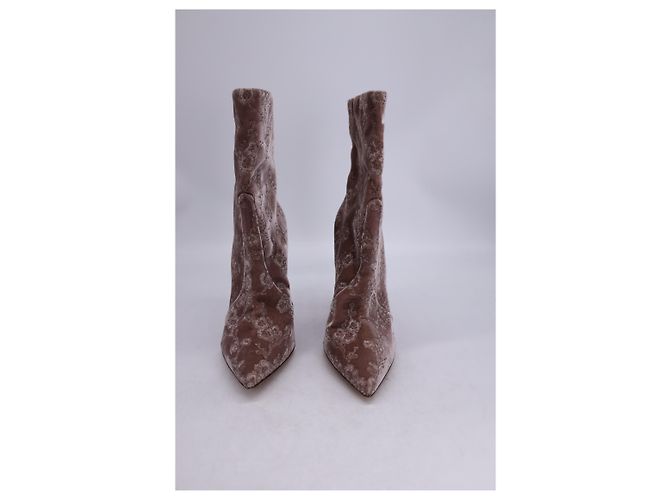 Stivaletti ricamati Gianvito Rossi in velluto rosa - vista 19